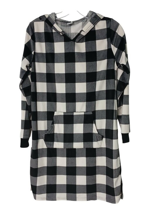 Sleep Chic Other - Sleep Chic Size XS Nightgown Hooded Black White Buffalo Check Super Soft #D-40